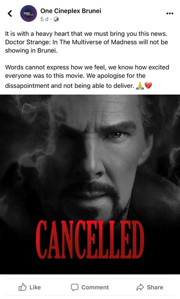msians invite brunei neighbours to watch “dr strange 2” after the movie gets banned
